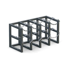 Load image into Gallery viewer, Heavy-duty steel gas cylinder rack R4X2, 4x2 layout for eight compressed gas bottles