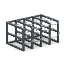 Load image into Gallery viewer, Steel gas cylinder rack R4X3, 4x3 setup for twelve compressed gas cylinders