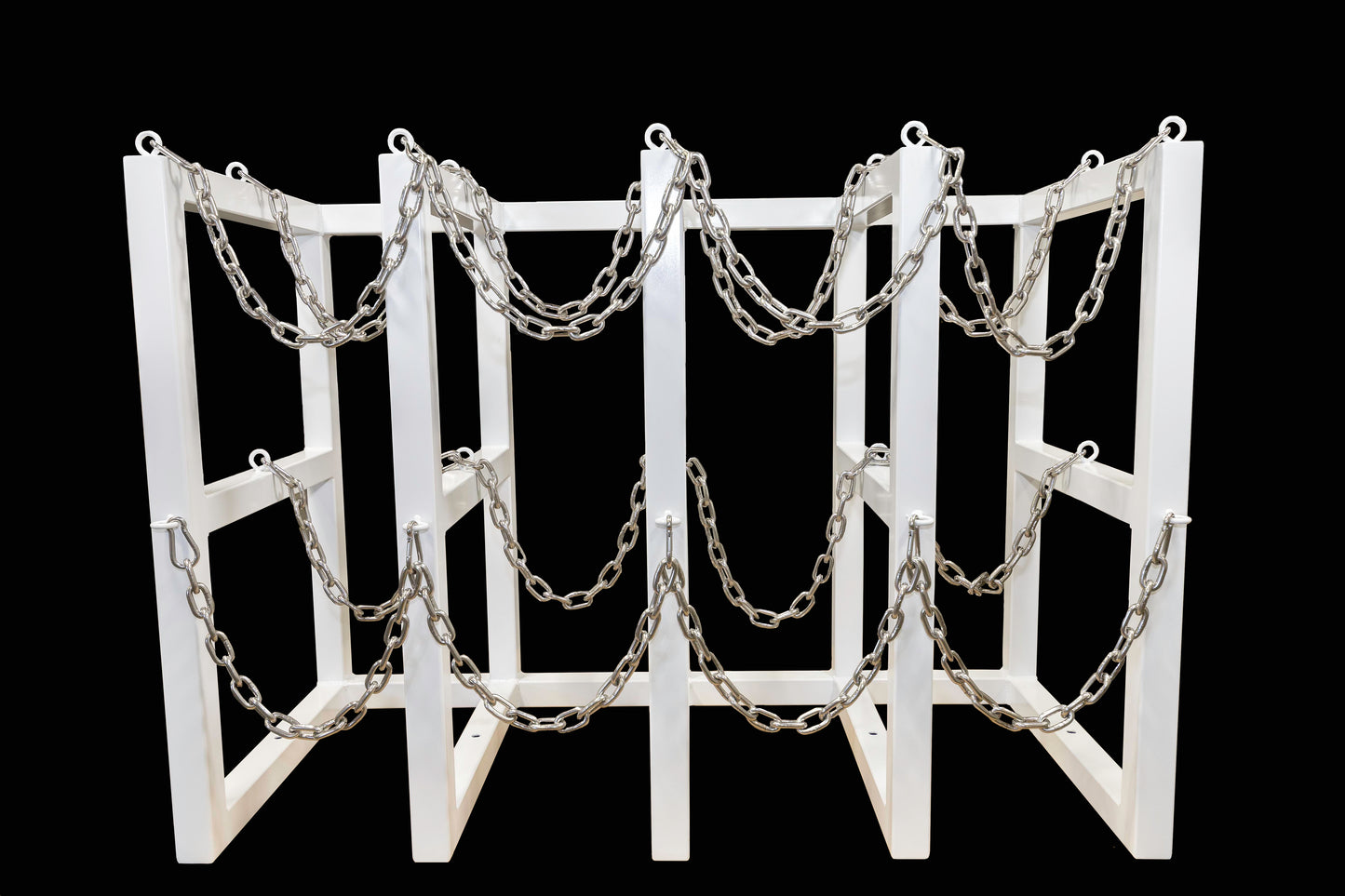 R4X2 gas cylinder rack in white - front view