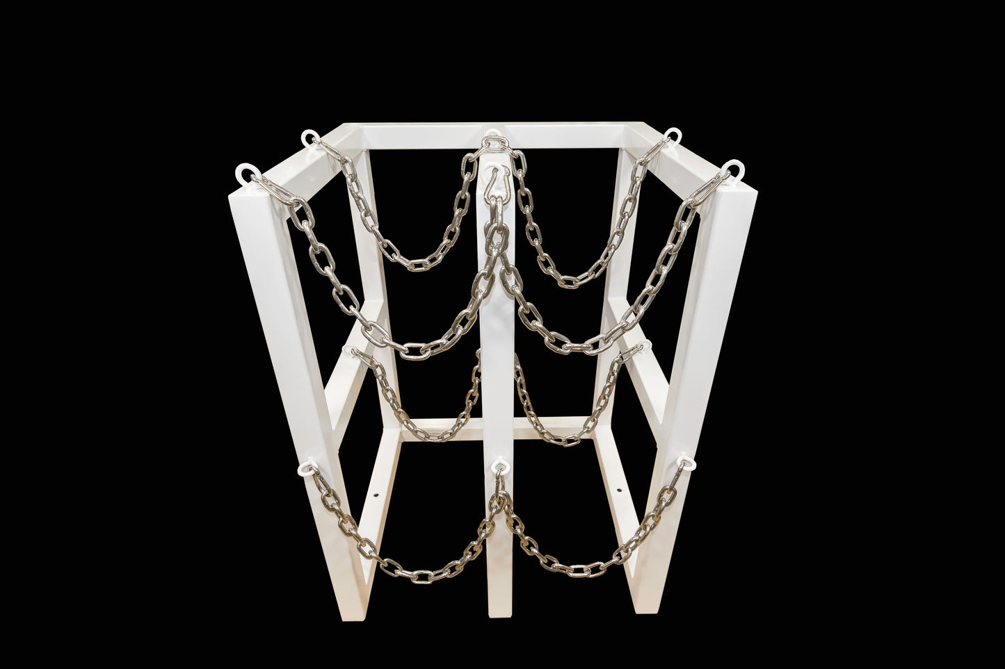 Steel gas cylinder rack R2X2, 2x2 setup for four compressed gas bottles - white, front view