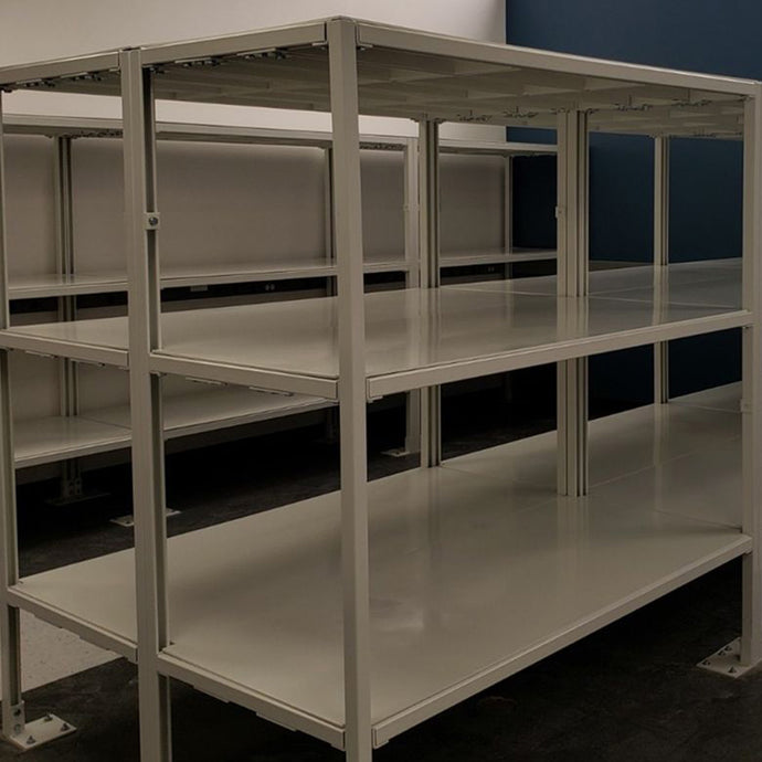 Custom made shelving with 1000lbs weight capacity