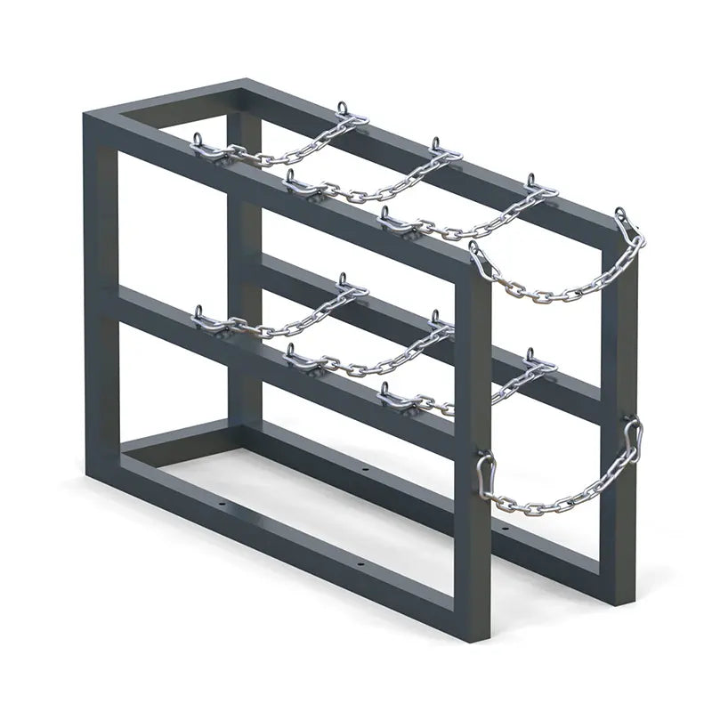 Heavy-duty steel gas cylinder rack R1X4, single-row frame for four bottles
