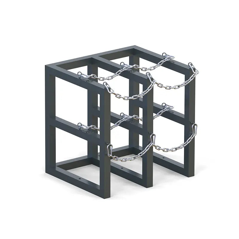 Steel gas cylinder rack R2X2, 2x2 setup for four compressed gas bottles