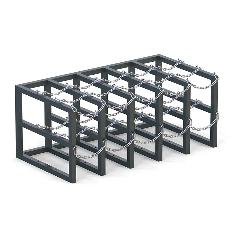 15 Cylinder Industrial Gas Cylinder Storage Rack | Steel Safety Rack ...