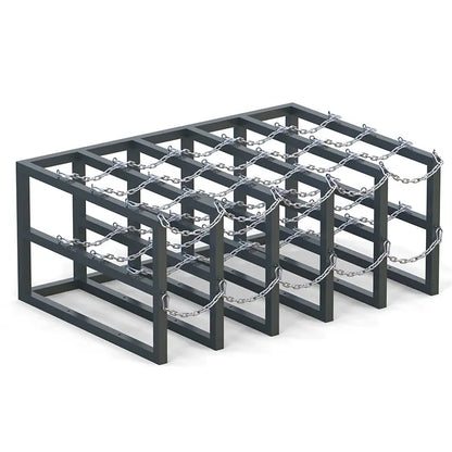 Empty gas cylinder storage rack for 20 bottles