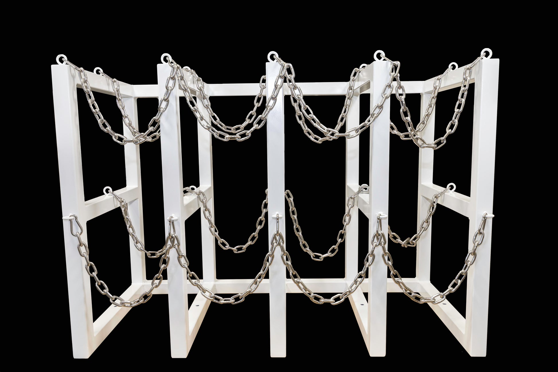 R4X2 gas cylinder rack in white - front view