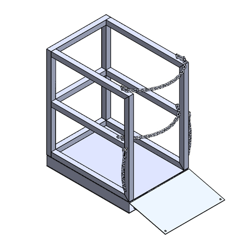 Steel gas cylinder pallet R2X2BRPAL, 2x2 bulk design with 16-inch loading ramp
