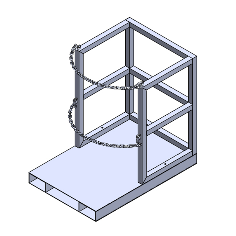 Bulk steel gas cylinder pallet R2X7BPAL, 2x7 design for 14 gas cylinders