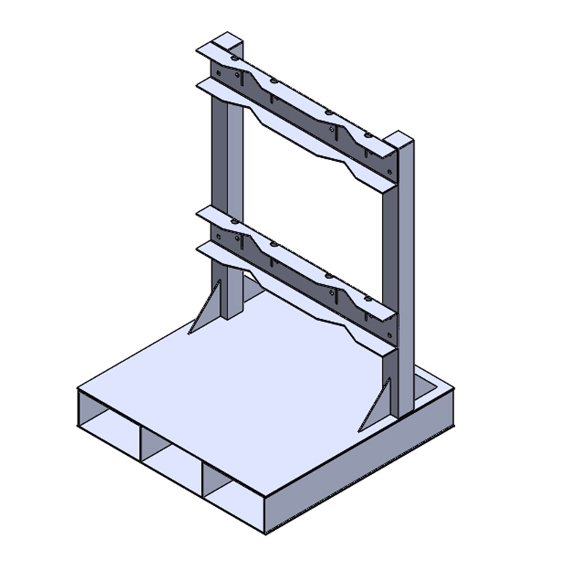 Steel gas cylinder pallet R2X1PAL, 2x layout with 2-inch tube steel frame and forklift slots