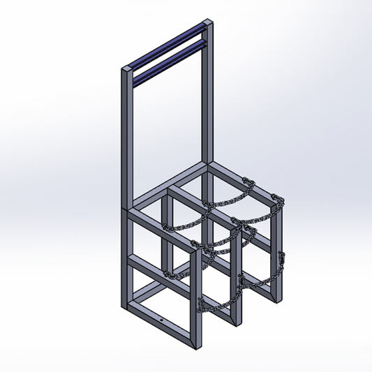 Process station gas cylinder rack R2X2P, 2x2 configuration with welded steel plate and base anchors
